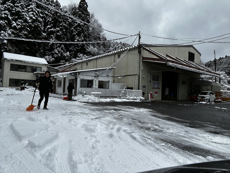 今朝は雪かきスタート